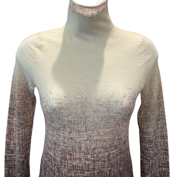 Elie Tahariβ 100% Cashmere Gradient Turtleneck Sweater β XS π€ Ivory to Merlot - Picture 2 of 5